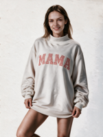 Sweat-shirt à col montant pour femme, longueur allongée, logo brodé personnalisé, streetwear, pull-over