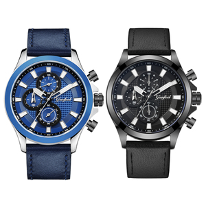 Montre à quartz pour homme avec logo personnalisé, très vendue, faible MOQ, verre saphir, mouvement japonais Seiko VD55, bracelet en cuir, montres-bracelets OEM - Product Image 1