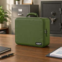 Fábrica personalizada nueva carpeta de archivos ignífuga bolsa de documentos ignífuga con cerradura para Documento Pasaporte A4 archivo para viaje en casa