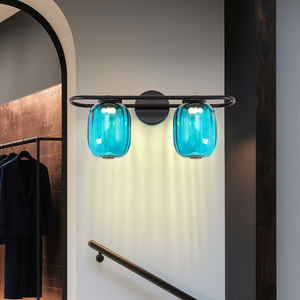 Lampe murale simple en verre pour miroir, lampe de coiffeuse, lampe de miroir de salle de bain, style nordique, lumière frontale en cristal, lampe murale américaine - Product Image 3