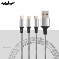 Kabel Pengisi Daya Cepat, Kabel Pengisian Daya 3 Dalam 1USB untuk Iphone dan Android Tipe C