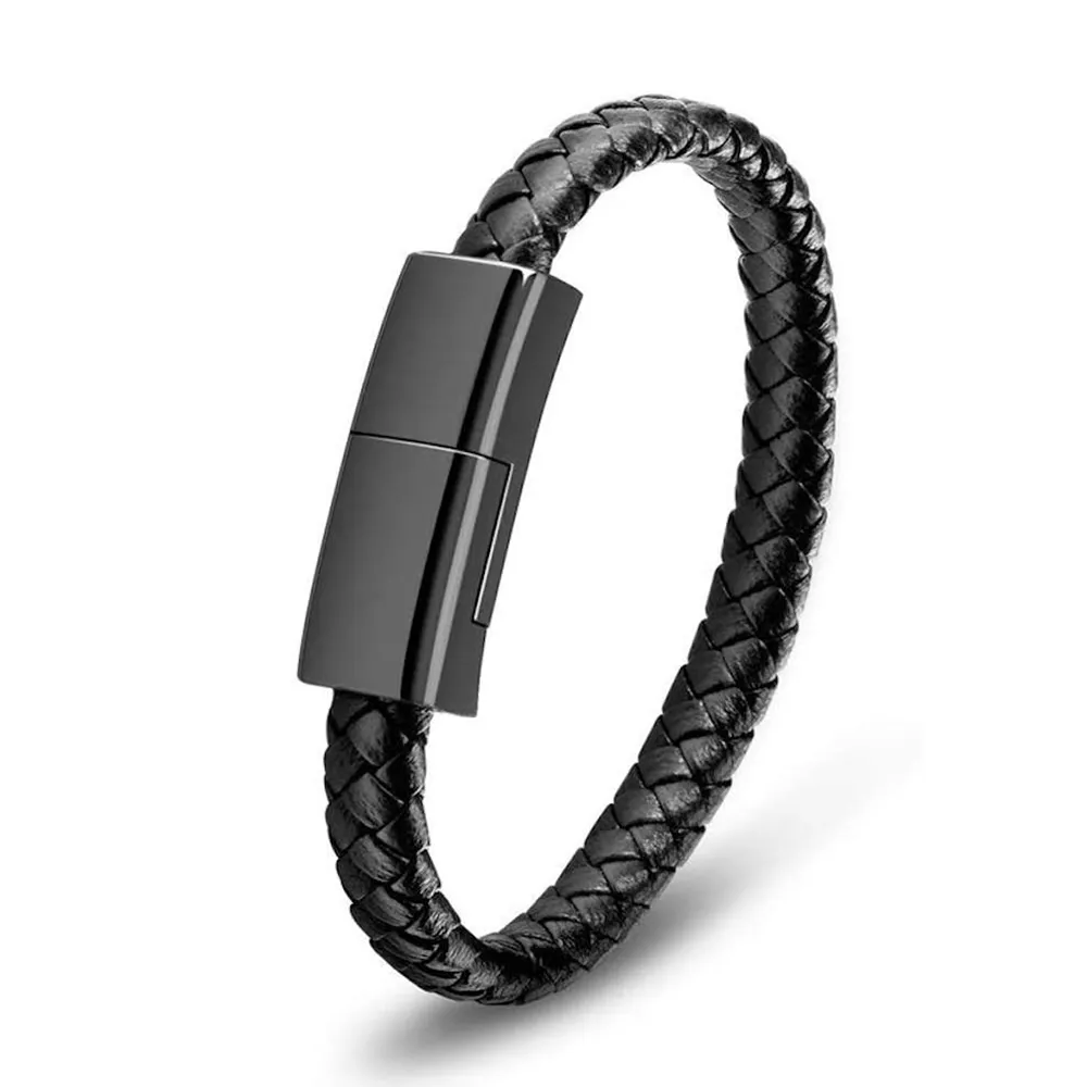 2022 fast charging USB cable Bracelet charger data cable portable C-type USB C micro USB new portable Leather Wristband