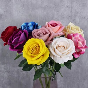 Saint Valentin Offres Spéciales velours unique rose fleurs artificielles fleurs bon marché pour la maison mariage fleurs décoratives - Product Image 4