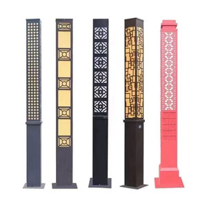 LED Outdoor Garden <b>Light</b> <b>Post</b> Aluminum Alloy Pole Acrylic Shade 2700K Soft Warm White IP66 Weatherproof <b>Solar</b> Powered Motion - Product Image 5
