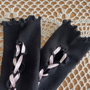 Guantes largos <span class=keywords><strong>de</strong></span> imitación <span class=keywords><strong>de</strong></span> pelo <span class=keywords><strong>de</strong></span> conejo, guantes <span class=keywords><strong>de</strong></span> hilo <span class=keywords><strong>de</strong></span> punto gruesos para mujer, manoplas elásticas multicolores bonitas y cálidas para invierno - Product Image 5