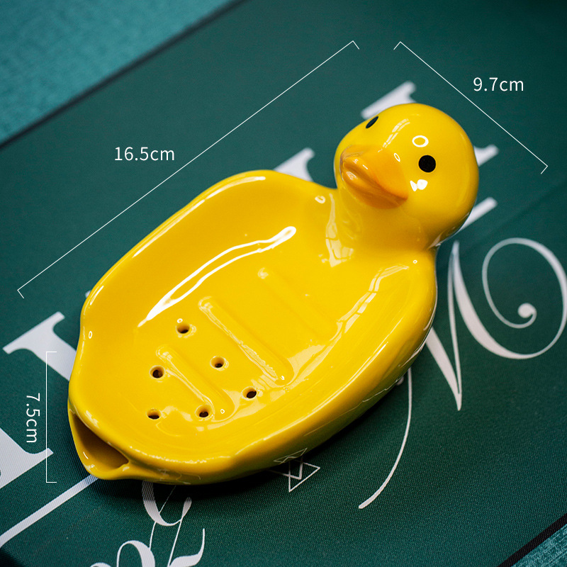 Portasapone a forma di anatra gialla [in ceramica]