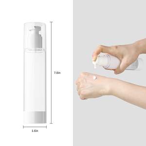 Appuyez sur plastique à faible quantité minimale de commande soins de la peau crème pour les yeux lotion sans air bouteille à pompe - Product Image 1