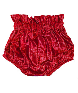 <span class=keywords><strong>Pantaloncini</strong></span> in Velluto a Vita Alta per Neonati, Pronti per la Spedizione, Colore Rosso, Bummies in Velluto per Bambine - Product Image 5