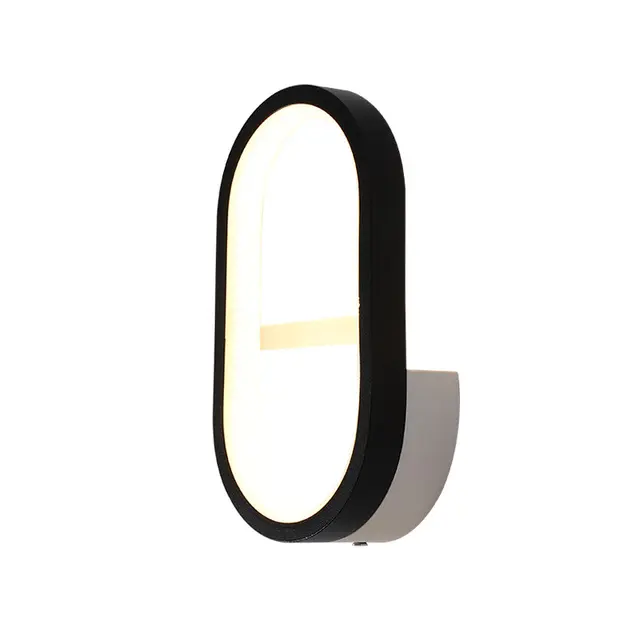 Vendita calda nero lampada da parete regolabile per camera da letto soggiorno Loft in alluminio 9W bianco moderno casa interna LED decorativo da parete