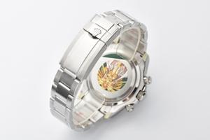 Montre de luxe Clean Factory Panda blanche, mouvement SEIKO, boîtier en acier inoxydable, bracelet en or blanc, étanche 100 bars pour homme - Product Image 5