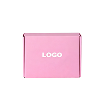 Boîte d'expédition en carton ondulé rose de luxe sur mesure avec laminage mat et logo personnalisé pour l'emballage de cosmétiques et de cadeaux e-commerce