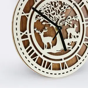 Housewarming Gifts Modern Wall clock wooden laser cut for home decor gifts