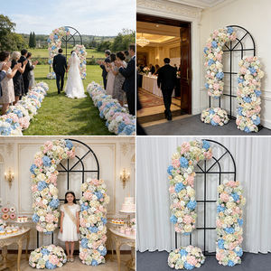 Arreglo de Arco de Flores Artificiales de Seda Multicolor Pastel para Decoración de Bodas y Eventos de Regreso a Clases - Estilo Moderno - Product Image 2