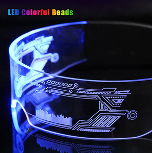 Lunettes LED multicolores <span class=keywords><strong>7</strong></span> couleurs, visière lumineuse pour concerts, clubs et raves avec mode respiration - Product Image 5