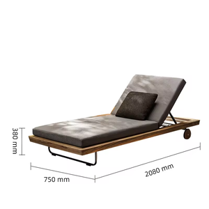 Chaise longue de luxe moderne en bois de teck Chaise longue d'extérieur pour hôtels Beach Clubs Resorts Real Estate Courtyards-Style français - Product Image 4