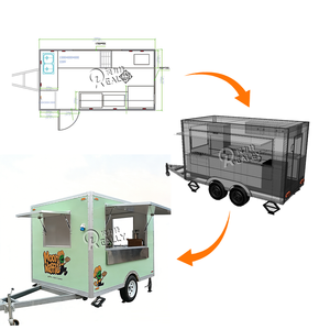Chariots de restauration rapide personnalisés et kiosques mobiles, camion à <span class=keywords><strong>pizza</strong></span>, camion à glace, remorque à café, remorque à <span class=keywords><strong>tatouage</strong></span> pour en-cas - Product Image 4