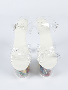 Nuovo da donna con fibbia luminosa in metallo da 18CM tacchi alti tacchi alti tacchi alti sandali impermeabili con plateau scarpe da ballo al Neon Light - Product Image 3