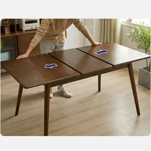 餐厅家具现代设计矩形可扩展桌子实心腿扩展餐桌