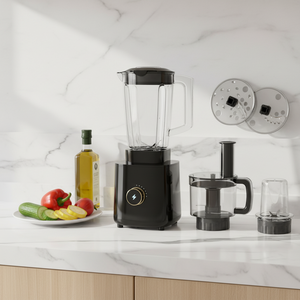 Mixeur alimentaire professionnel compact à faible consommation d'énergie, pour usage commercial et domestique, lames en acier inoxydable, 2 vitesses, pot en verre HF-918 - Product Image 6