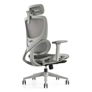 Yeni gri çerçeve yüksek file sırtlı ev ofis cadeira escrihome için Modern tasarım ile ergonomik sandalye ofis