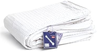 cotton waffle weave removable cover-coconut white