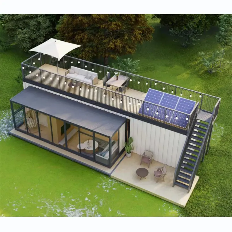 Casa mágica de 20 pies, contenedor ampliable, casa plegable y portátil