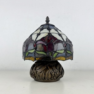 LongHuiJing Luxury Bohemian 8" Tulip Table Lamp for Reading Desk, Nightstand & Living Room - Tiffany Style Memory Lamp - Product Image 4