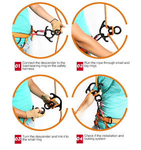 <span class=keywords><strong>Figure</strong></span> 8 Descender dengan perlindungan Lug bengkok, perangkat <span class=keywords><strong>Belay</strong></span> Aloi aluminium untuk Abseiling dan Rappelling - Product Image 5