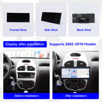 Autoradio Android 15 ZWNAV 15,8 pouces pour Peugeot 206 2002-2010 avec radio multimédia automatique, enregistreur, Carplay, navigation GPS, DSP