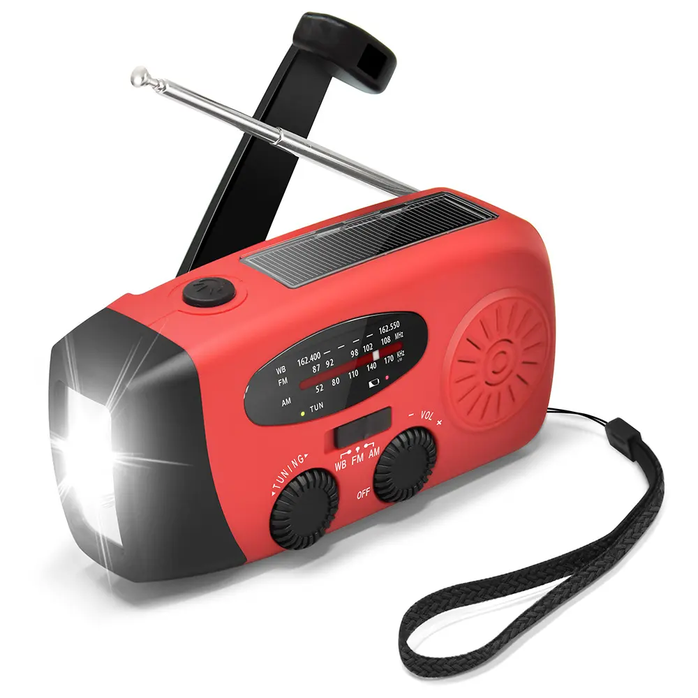 Outdoor Tool Hand Crank Solar Radio Licht Oplaadbare Led Zaklamp Met Radio