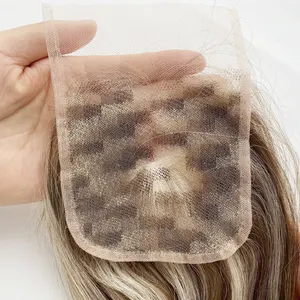 Natural Invisible Double Drawn Virgin Cutical Aligned Human hair Lace closure with wholesale price