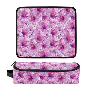 LOW MOQ Custom Print Hibiscus Heat Resistant Storage Case Hair Tool Organizer Bag Hair Tools Travel Bag with Heat Resistant <b>Mat</b> - Product Image 3