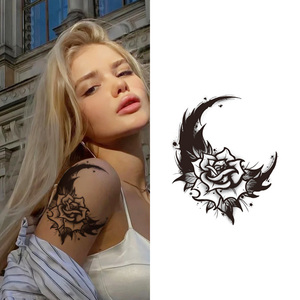 Autocollant de <span class=keywords><strong>tatouage</strong></span> temporaire à base de plantes longue durée pour femmes méduse tournesol <span class=keywords><strong>lune</strong></span> Rose fleurs Design pour bras et cou imprimé adultes - Product Image 5
