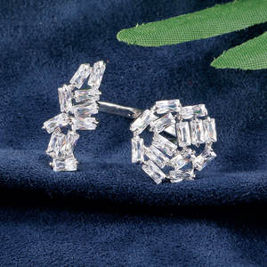 RAKOL RP2002 Exclusivo Rose/18K Gold Fancy Zircon Rectángulo Cluster CZ Anillo ajustable - Product Image 3