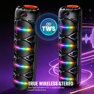 Système de haut-parleurs de fête 4x8,5 pouces avec LED RGB, Bluetooth 5.3, liaison TWS, pour extérieur, DJ, avec woofers, USB, TF, AUX, FM, pour la maison et le karaoké familial - Product Image 3