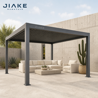 Pergola robuste Jiake 6063-T5 avec toit à lames motorisées en aluminium pour aménagement paysager, cour, jardin, patio, pavillon extérieur