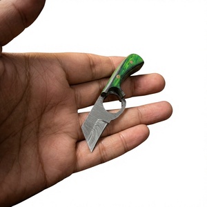 Couteau de chasse et de survie à lame fixe mini, pointe tombante, en acier Damas de qualité industrielle, fabriqué à la main, manche en bois OEM, facile à utiliser - Product Image 6