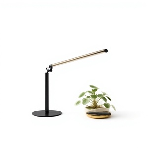 Minimalist Desk <b>Lamp</b> Metal Cylindrical Shade Touch Control LED 5000K Daylight <b>Office</b> Lighting Black Finish - Product Image 1