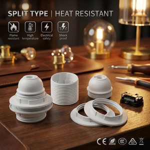 Black Bakelite E27 Lamp Holder Vintage <strong>Light</strong> <strong>Bulb</strong> <strong>Socket</strong> for Industrial Pendant DIY Projects High Heat Resistance 250V 4A Safe - Product Image 1