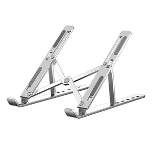 Soporte plegable de aleación de aluminio para computadora portátil con diferentes niveles de altura ajustable Soporte para tableta Soporte para cama para computadora portátil