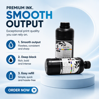 Tinta Cetak Digital UV Premium untuk Printer UV Flatbed CMYK Putih Tinta Pernis DX5 DX7 XP600 G5 G6 Printhead