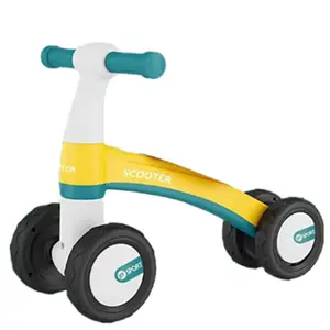 Patinete de equilibrio azul Prince para niños, sin pedales, de 1 a 2 a 3 años, de cuatro ruedas, venta al por mayor