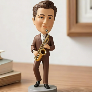Figurine de saxophoniste personnalisée en résine avec saxophone, figurine de musicien de jazz personnalisée pour les amateurs de musique et les cadeaux - Product Image 1