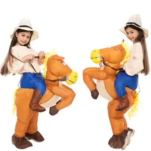 2023 Halloween Christmas Party Funny Fancy Dress Blow Up Animal Costume Kid Children Inflatable Horse Halloween Costume