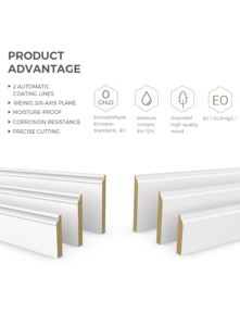 Hot bán không thấm nước Ốp chân tường Hội Đồng Quản Trị Trong <span class=keywords><strong>MDF</strong></span> - Product Image 3
