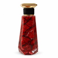 Flacon de parfum de luxe de style arabe, design géométrique à facettes, verre marbré noir mat, impression de logo personnalisée, faible MOQ