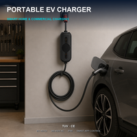 Chargeur de véhicule électrique Type 2 Rouge CEE Triphasé pour Atelier Usine Installation Industrielle 380-450V IP66 Écran LCD Minuterie 12H Application WiFi Câble 5m