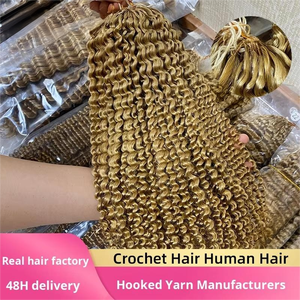 Nouvelles extensions de cheveux humains brésiliens Remy pré-bouclées, double épaisseur, décolorées et teintes, pour tresses au crochet micro-anneau DIY 2026 - Product Image 3