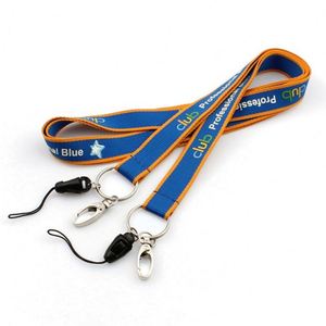 Custom Polyester Neck Strap Double <b>Hooks</b> Metal <b>Clips</b> Lanyard for Exhibition Name Id Card - Product Image 3