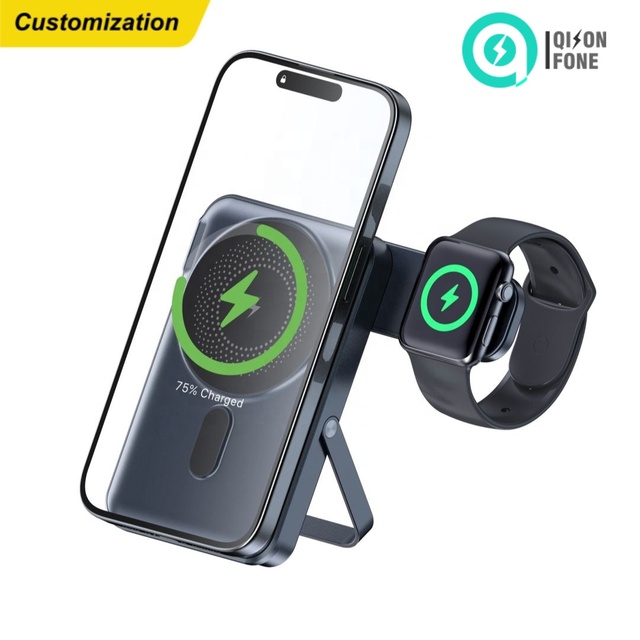 10000mah 3 in 1 Magnetic Wireless Power Bank 25W Fast Charge Digital Display for iPhone Watch Earbuds Mobile Custom Logo OEM 35W